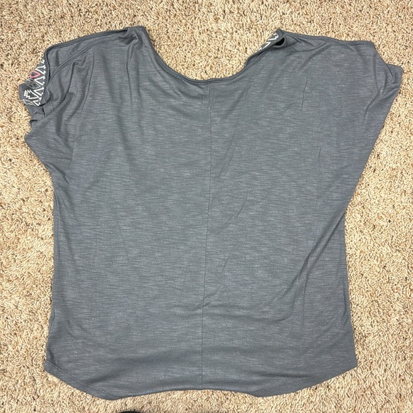 Grey Aztec Style Open Shoulder Top - Picture 6 of 6